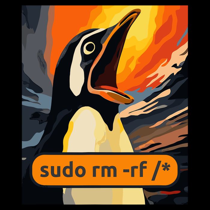 Screaming Tux Linux Sudo Rm Rf Cooling Performance Crew T-Shirt