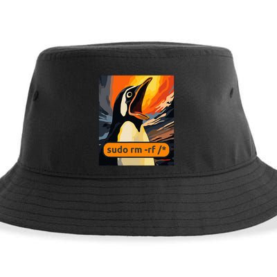 Screaming Tux Linux Sudo Rm Rf Sustainable Bucket Hat