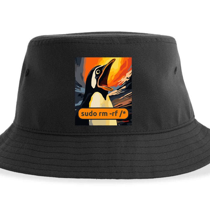 Screaming Tux Linux Sudo Rm Rf Sustainable Bucket Hat