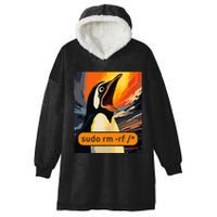Screaming Tux Linux Sudo Rm Rf Hooded Wearable Blanket