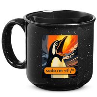 Screaming Tux Linux Sudo Rm Rf 15oz Campfire Ceramic Mug