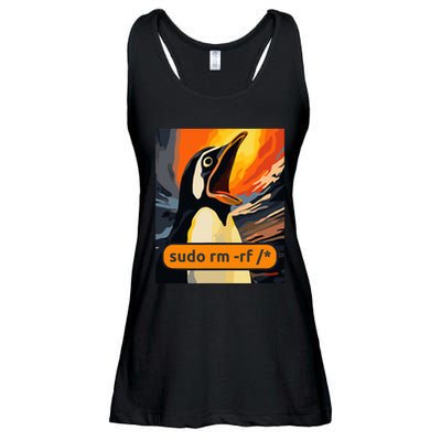 Screaming Tux Linux Sudo Rm Rf Ladies Essential Flowy Tank