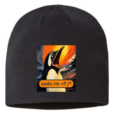 Screaming Tux Linux Sudo Rm Rf Sustainable Beanie