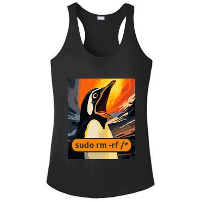Screaming Tux Linux Sudo Rm Rf Ladies PosiCharge Competitor Racerback Tank