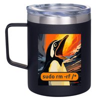 Screaming Tux Linux Sudo Rm Rf 12oz Stainless Steel Coffee Mug