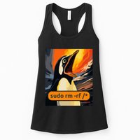 Screaming Tux Linux Sudo Rm Rf Womens Tank Top