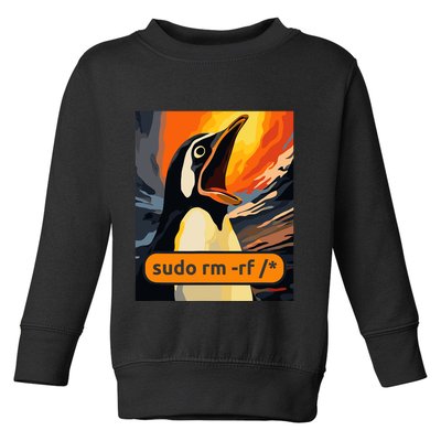 Screaming Tux Linux Sudo Rm Rf Toddler Sweatshirt