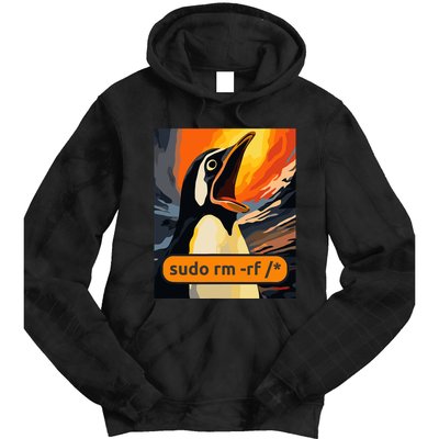Screaming Tux Linux Sudo Rm Rf Tie Dye Hoodie