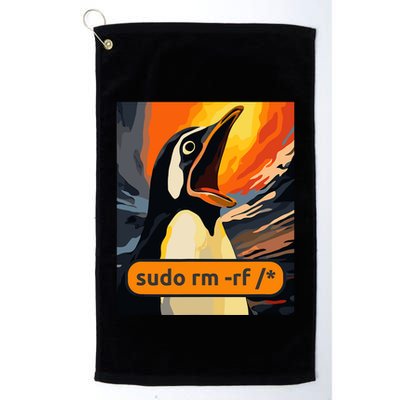 Screaming Tux Linux Sudo Rm Rf Golf Towel