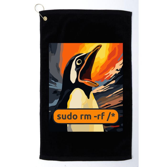 Screaming Tux Linux Sudo Rm Rf Golf Towel