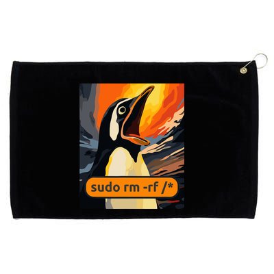 Screaming Tux Linux Sudo Rm Rf Grommeted Golf Towel
