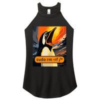 Screaming Tux Linux Sudo Rm Rf Women's Perfect Tri Rocker Tank