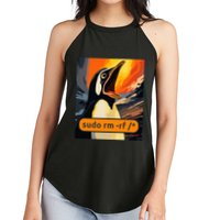 Screaming Tux Linux Sudo Rm Rf Women's Perfect Tri Rocker Tank