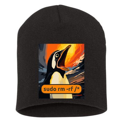 Screaming Tux Linux Sudo Rm Rf Short Acrylic Beanie