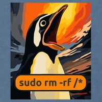 Screaming Tux Linux Sudo Rm Rf Garment-Dyed Sweatshirt
