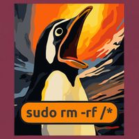 Screaming Tux Linux Sudo Rm Rf 16oz Travel Tumbler