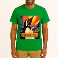 Screaming Tux Linux Sudo Rm Rf Tall T-Shirt