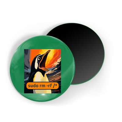 Screaming Tux Linux Sudo Rm Rf Magnet