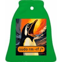 Screaming Tux Linux Sudo Rm Rf Ceramic Bell Ornament