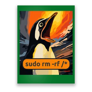 Screaming Tux Linux Sudo Rm Rf Poster