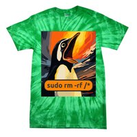 Screaming Tux Linux Sudo Rm Rf Tie-Dye T-Shirt