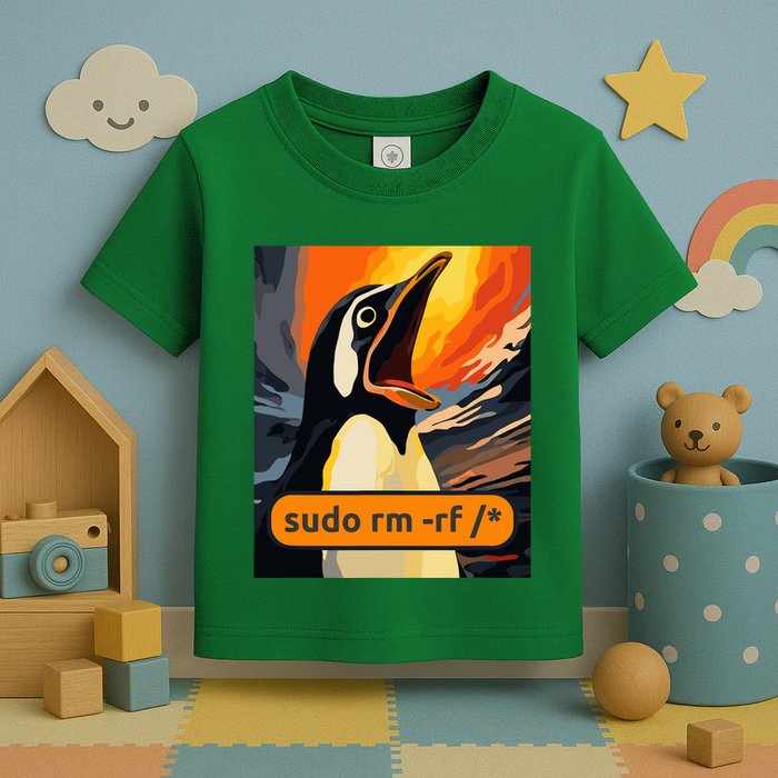 Screaming Tux Linux Sudo Rm Rf Toddler T-Shirt
