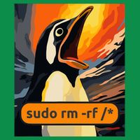 Screaming Tux Linux Sudo Rm Rf Women's V-Neck T-Shirt