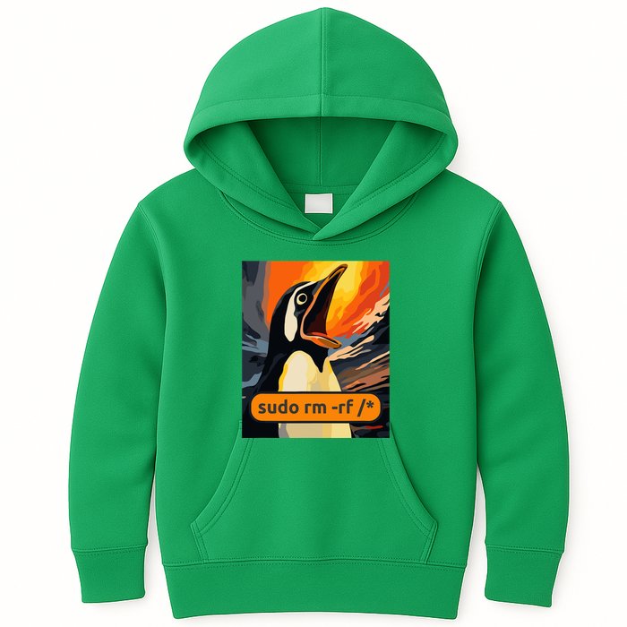 Screaming Tux Linux Sudo Rm Rf Kids Hoodie
