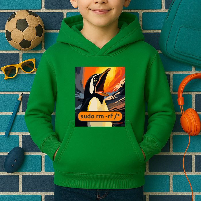Screaming Tux Linux Sudo Rm Rf Kids Hoodie