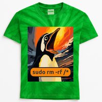 Screaming Tux Linux Sudo Rm Rf Kids Tie-Dye T-Shirt
