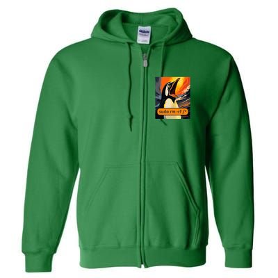 Screaming Tux Linux Sudo Rm Rf Full Zip Hoodie