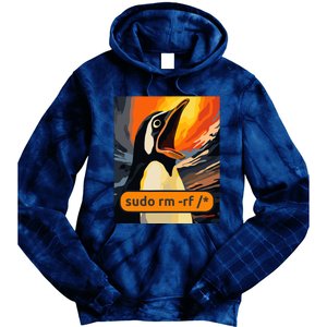 Screaming Tux Linux Sudo Rm Rf Tie Dye Hoodie