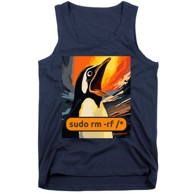 Screaming Tux Linux Sudo Rm Rf Tank Top