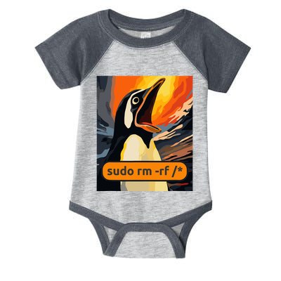 Screaming Tux Linux Sudo Rm Rf Infant Baby Jersey Bodysuit