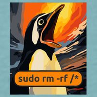 Screaming Tux Linux Sudo Rm Rf Sueded Cloud Jersey T-Shirt