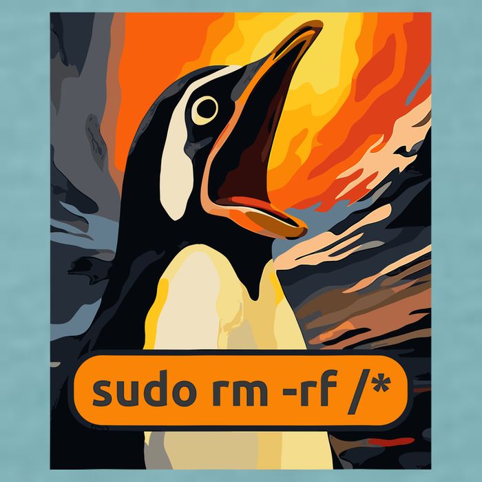 Screaming Tux Linux Sudo Rm Rf Sueded Cloud Jersey T-Shirt