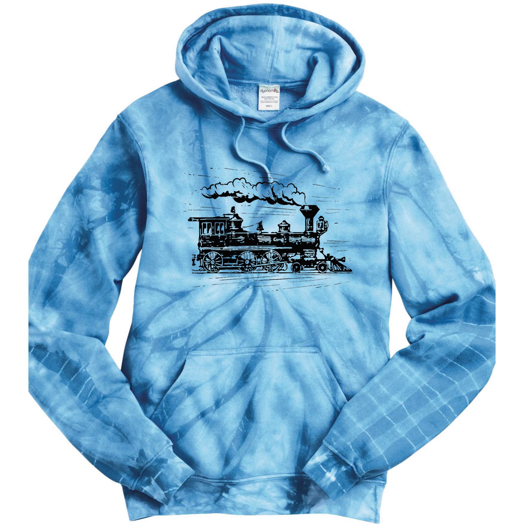 Steam Train Locomotive Engineer Railway Women Tie Dye Hoodie