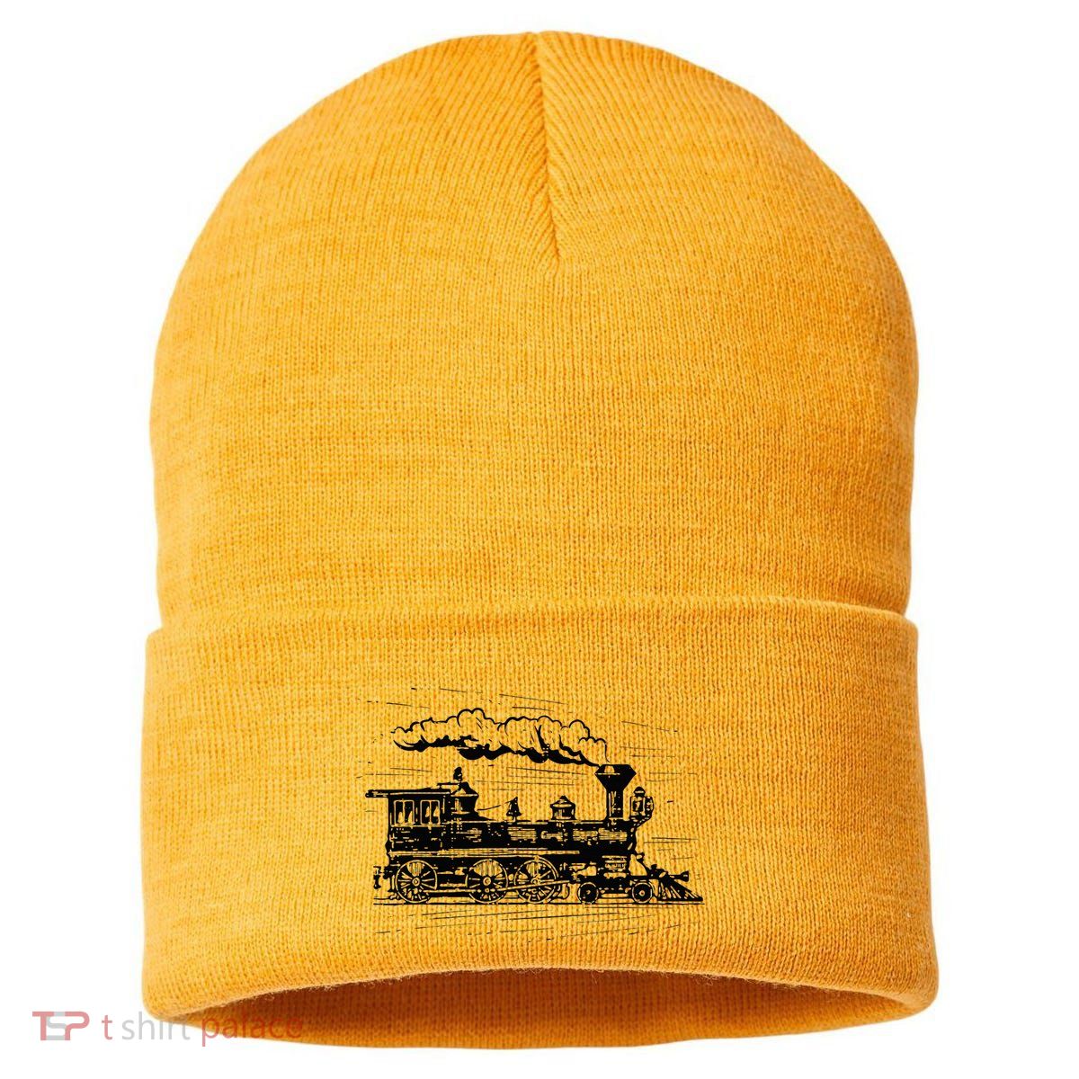 Steam Train Locomotive Engineer Railway Women Sustainable Knit Beanie
