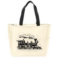 Steam Train Locomotive Engineer Railway Women Zip Tote Bag