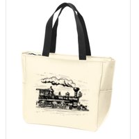 Steam Train Locomotive Engineer Railway Women Zip Tote Bag