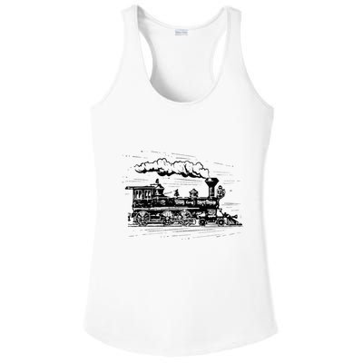 Steam Train Locomotive Engineer Railway Women Ladies PosiCharge Competitor Racerback Tank