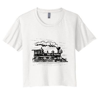 Steam Train Locomotive Engineer Railway Women Crop Top
