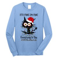 Sped Teacher Life Cat Fine I Am Fine Everything Is Fine Gift Long Sleeve Shirt