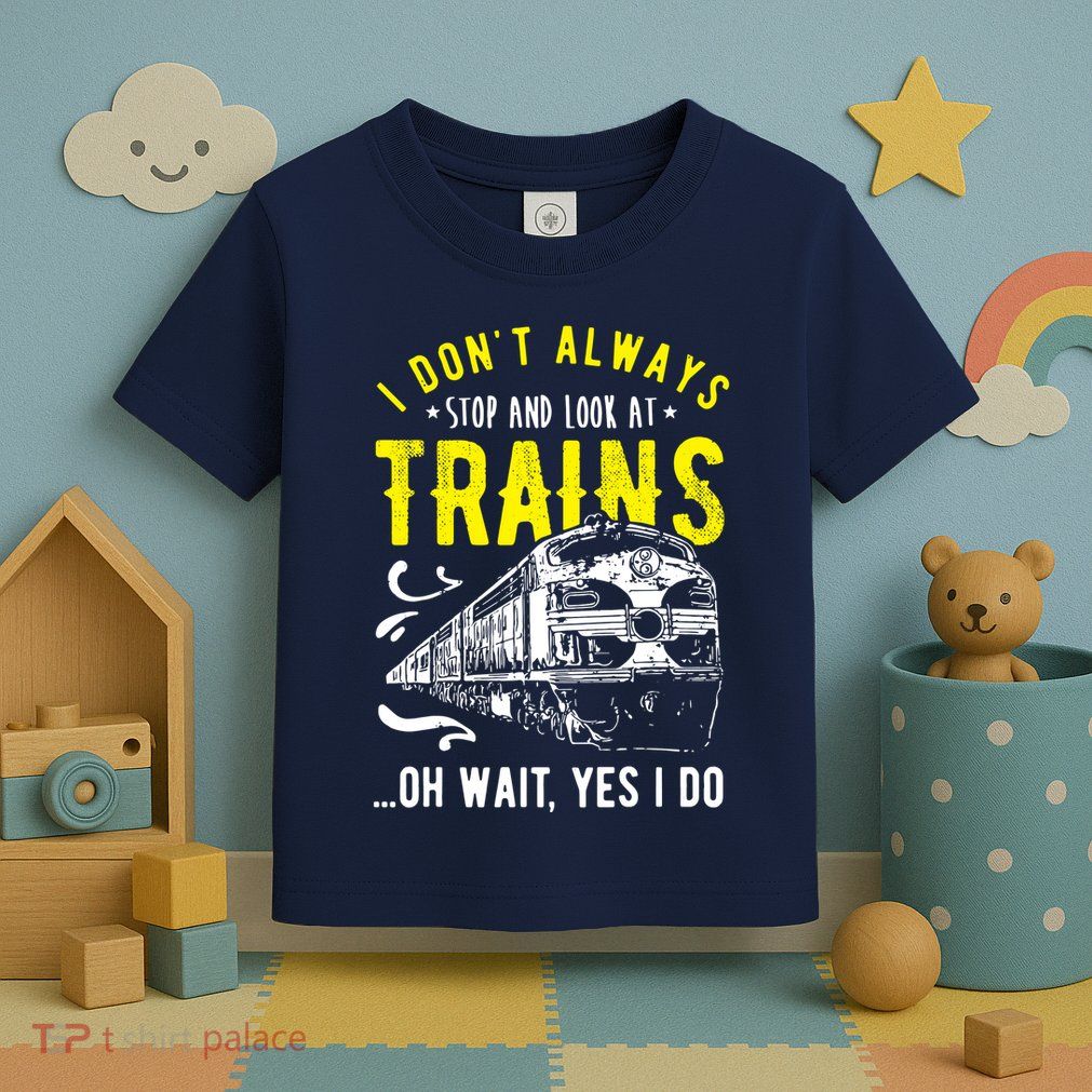Sayings Train Lovers I Dont Always Stop Look At Train Toddler T-Shirt