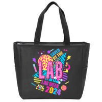 Saved The Lab Retro Lab Week 2024 Medical Lab Science Zip Tote Bag