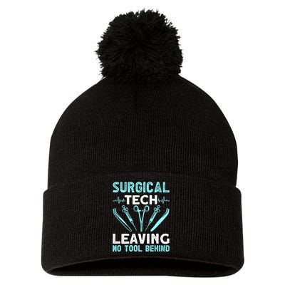 Surgical Tech Leaving No Tool Behind Surgical Doctors Pom Pom 12in Knit Beanie