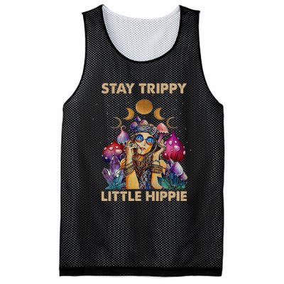 Stay Trippy Little Hippie Fungus Magic Psilocybin Mushrooms Mesh Reversible Basketball Jersey Tank