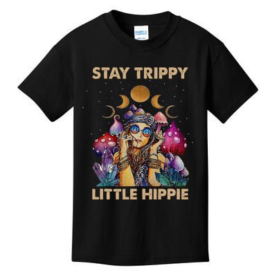 Stay Trippy Little Hippie Fungus Magic Psilocybin Mushrooms Kids T-Shirt