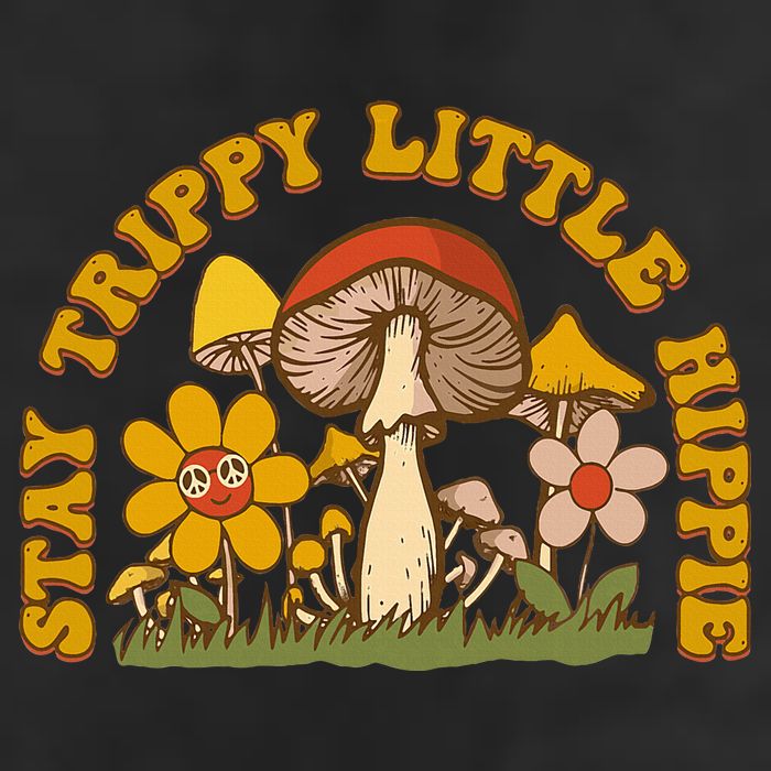 Stay Trippy Little Hippy Mushroom Flowers 11oz C Handle Ceramic Mug