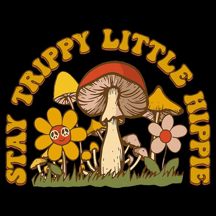 Stay Trippy Little Hippy Mushroom Flowers Womens Tank Top